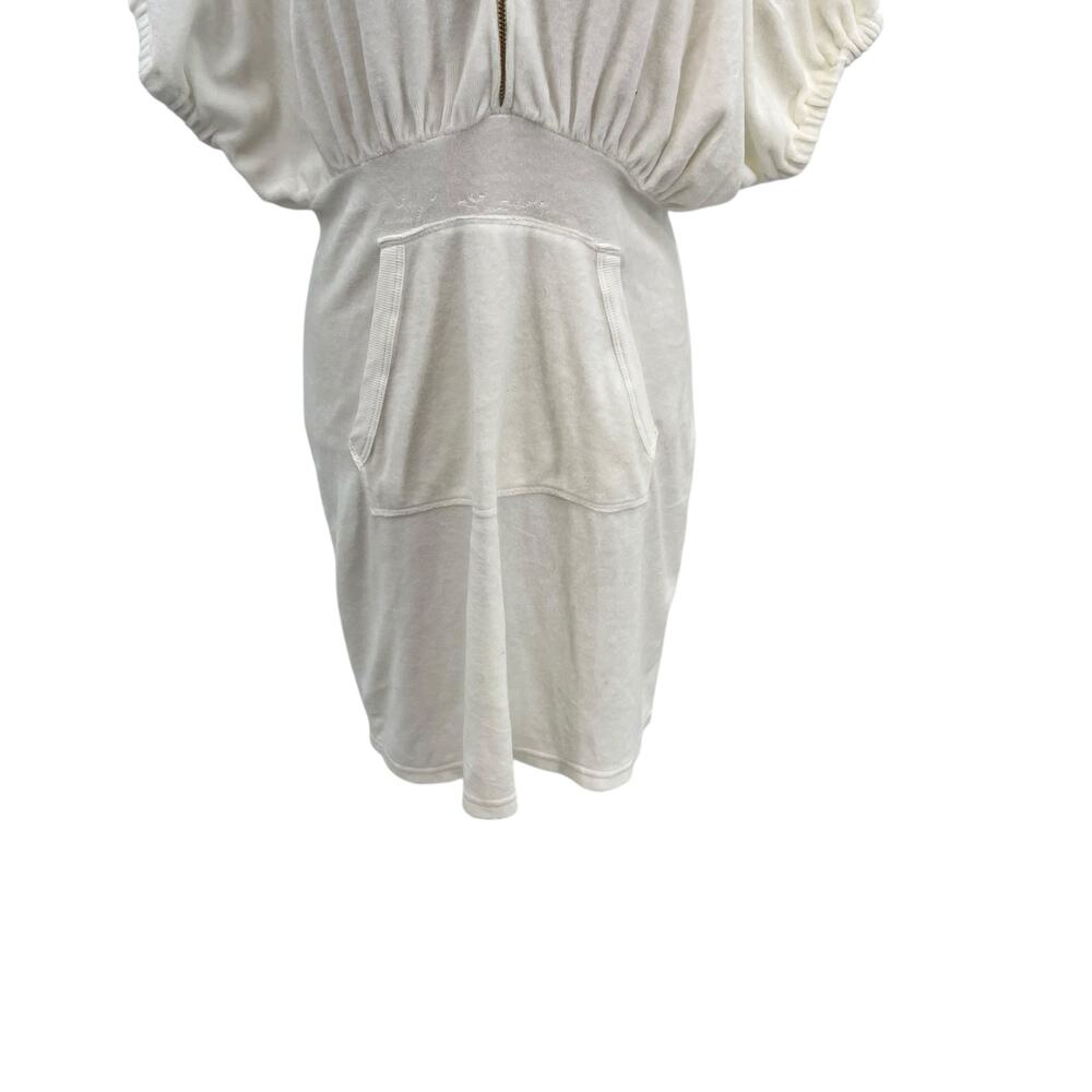 Juicy Couture French Terry Dress Cover-Up Y2K Hooded Zip Up White Size Small - Picture 5 of 11
